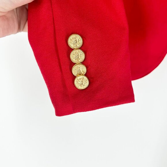 Smythe Duchess One Button Blazer Jacket in Red - Picture 5 of 8
